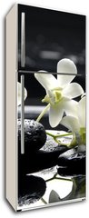 Samolepka na lednici flie 80 x 200, 31674577 - Zen stones and white orchids with reflection