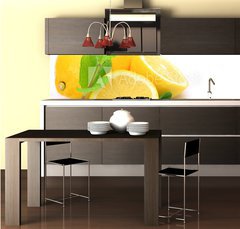 Fototapeta do kuchyně fólie 260 x 60, 31769768 - lemon and mint - citron a máta