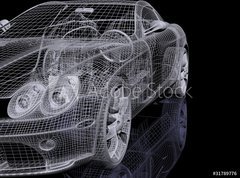 Samolepka flie 270 x 200  3d automobile, 270 x 200 cm