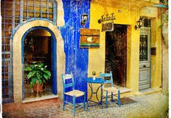 Samolepka flie 145 x 100, 31878997 - pictorial old streets of Greece - Chania, Crete