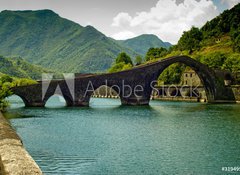 Fototapeta vliesov 100 x 73, 31949500 - Ponte del Diavolo Borgo a Mozzano