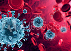 Fototapeta vliesov 200 x 144, 320670095 - Corona Virus In Red Artery