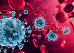 Fototapeta papr 254 x 184, 320670095 - Corona Virus In Red Artery