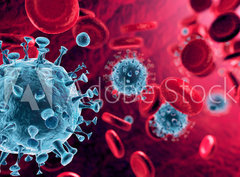 Fototapeta papr 360 x 266, 320670095 - Corona Virus In Red Artery