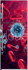 Samolepka na lednici flie 80 x 200, 320670095 - Corona Virus In Red Artery