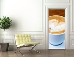 Samolepka na dvee flie 90 x 220  Latte Art  Herz, 90 x 220 cm