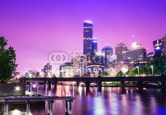 Fototapeta174 x 120  Night Urban City Skyline. Melbourne. Australia, 174 x 120 cm