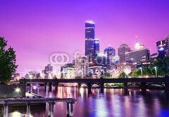 Fototapeta184 x 128  Night Urban City Skyline. Melbourne. Australia, 184 x 128 cm