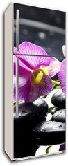 Samolepka na lednici flie 80 x 200, 32225654 - Oriental spa with orchid with and green plant on zen stones