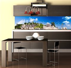 Fototapeta do kuchyn flie 260 x 60, 32227704 - Anse Source dArgent, la Digue, Seychelles