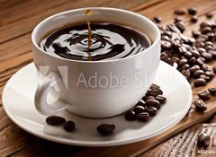 Samolepka flie 100 x 73, 32232147 - Drop falling into a cup of coffee - Klesnte do lku kvy