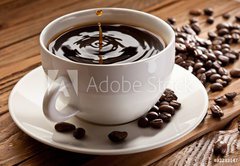 Fototapeta vliesov 145 x 100, 32232147 - Drop falling into a cup of coffee - Klesnte do lku kvy