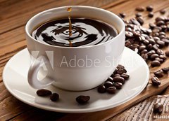 Samolepka flie 200 x 144, 32232147 - Drop falling into a cup of coffee - Klesnte do lku kvy