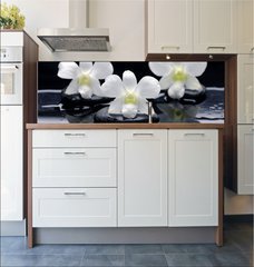 Fototapeta do kuchyn flie 180 x 60, 32251402 - Spa Still life with beautiful white orchid on therapy stones