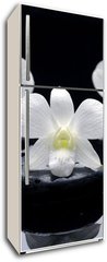 Samolepka na lednici flie 80 x 200, 32251402 - Spa Still life with beautiful white orchid on therapy stones