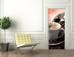 Samolepka na dvee flie 90 x 220  hot coffee  caffe fumante, 90 x 220 cm