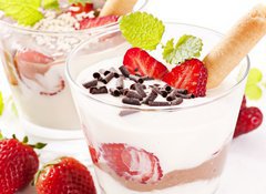 Samolepka flie 100 x 73, 32314746 - Dessert mit Erdbeeren