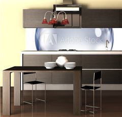 Fototapeta do kuchyn flie 260 x 60  Transparent glass sphere, 260 x 60 cm