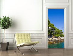 Samolepka na dvee flie 90 x 220  Island Lopud in Croatia, 90 x 220 cm