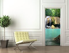 Samolepka na dvee flie 90 x 220  Waterfall in Kanchanaburi Province,Thailand, 90 x 220 cm
