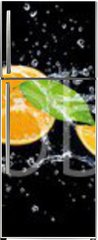 Samolepka na lednici flie 80 x 200, 326799222 - panorama of fruits in water on a black background