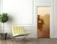 Samolepka na dvee flie 90 x 220  cowboy in the desert, 90 x 220 cm