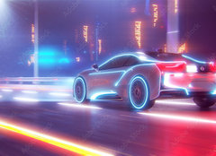Fototapeta pltno 160 x 116, 327727860 - Future car going on the road 3d illustration