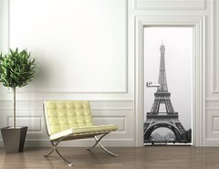 Samolepka na dveře fólie 90 x 220, 32918405 - Eiffel tower under snow - Eiffelova věž pod sněhem