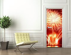 Samolepka na dvee flie 90 x 220  Colorful fireworks, 90 x 220 cm