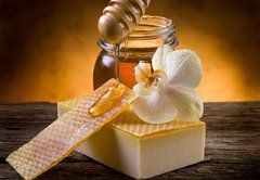 Fototapeta174 x 120  natural homemade honey soap, 174 x 120 cm