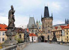 Fototapeta100 x 73  walk over the Charles Bridge in Prague, Czech Republic, 100 x 73 cm