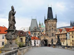 Fototapeta vliesov 270 x 200, 32998558 - walk over the Charles Bridge in Prague, Czech Republic