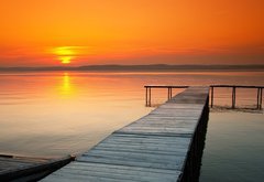 Fototapeta plátno 174 x 120, 33070197 - Lake Balaton with a very nice sunset at summer - Balaton s krásným západem slunce v létě