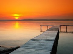 Fototapeta vliesov 270 x 200, 33070197 - Lake Balaton with a very nice sunset at summer - Balaton s krsnm zpadem slunce v lt