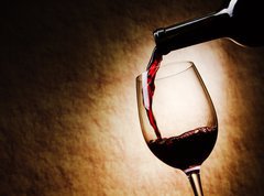 Samolepka flie 270 x 200, 33098888 - Red Wine glass and Bottle