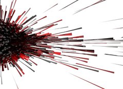 Fototapeta vliesov 100 x 73, 33480346 - 3d abstract explosion red