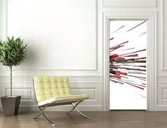 Samolepka na dvee flie 90 x 220  3d abstract explosion red, 90 x 220 cm