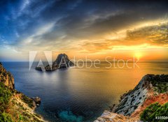 Fototapeta vliesov 100 x 73, 33509446 - Isla de es vedra en cala D hort - Ibiza - Isla de en vedra en cala D hort