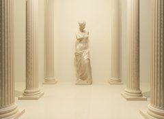 Samolepka flie 100 x 73  Ancient Statue of a nude Venus in the middle of perspective pill, 100 x 73 cm