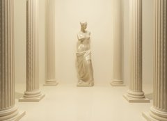 Fototapeta254 x 184  Ancient Statue of a nude Venus in the middle of perspective pill, 254 x 184 cm