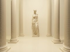 Samolepka flie 270 x 200, 33522029 - Ancient Statue of a nude Venus in the middle of perspective pill - Starovk socha nah Venue uprosted perspektivy pilulky