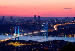 Fototapeta pltno 174 x 120, 33773130 - Istanbul Bosporus Bridge on sunset