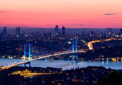 Fototapeta184 x 128  Istanbul Bosporus Bridge on sunset, 184 x 128 cm