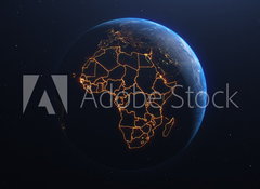 Samolepka flie 100 x 73, 339366669 - Africa countries outline map from space, globe planet earth from space, elements of this image courtesy of NASA - Zem Afriky obrys mapy z vesmru, zemkoule planeta Zem z vesmru, prvky tohoto obrzku s laskavm svolenm NASA