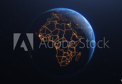 Samolepka flie 145 x 100, 339366669 - Africa countries outline map from space, globe planet earth from space, elements of this image courtesy of NASA - Zem Afriky obrys mapy z vesmru, zemkoule planeta Zem z vesmru, prvky tohoto obrzku s laskavm svolenm NASA