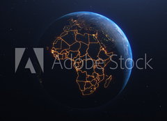 Fototapeta papr 160 x 116, 339366669 - Africa countries outline map from space, globe planet earth from space, elements of this image courtesy of NASA