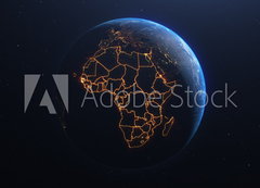 Fototapeta vliesov 200 x 144, 339366669 - Africa countries outline map from space, globe planet earth from space, elements of this image courtesy of NASA