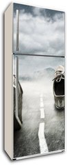 Samolepka na lednici fólie 80 x 200, 33948093 - Running in the rain - Běží v dešti