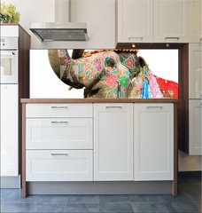 Fototapeta do kuchyn flie 180 x 60  hand painted elephant profile, Jaipur, Rajasthan,India, 180 x 60 cm