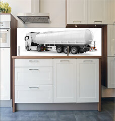 Fototapeta do kuchyn flie 180 x 60, 340311682 - Tanker truck 3D rendering isolated on white background. Side-rear view.